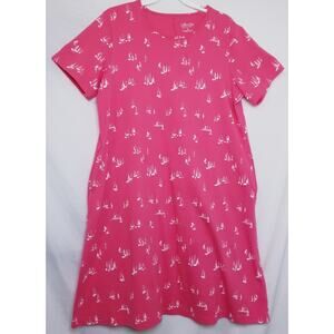 Ultra Softs Pink T-Shirt Dress Casual Travel Short Sleeves Round Neck Size 2X